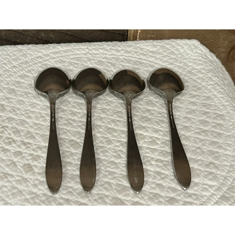 4 - International Deluxe ASHFORD‎ Satin Stainless Flatware Spoons